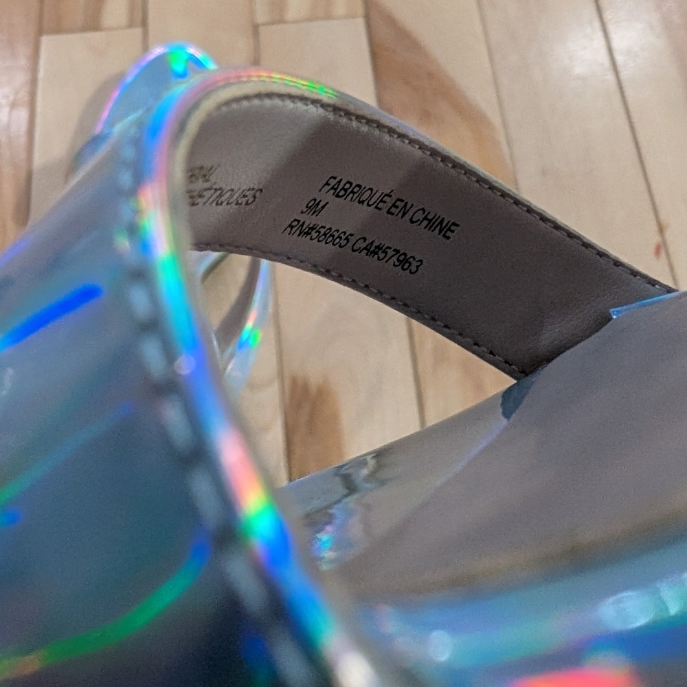 New! BP. | Lula Holographic Block Heel Sandals - Size 9 - Picture 6 of 13